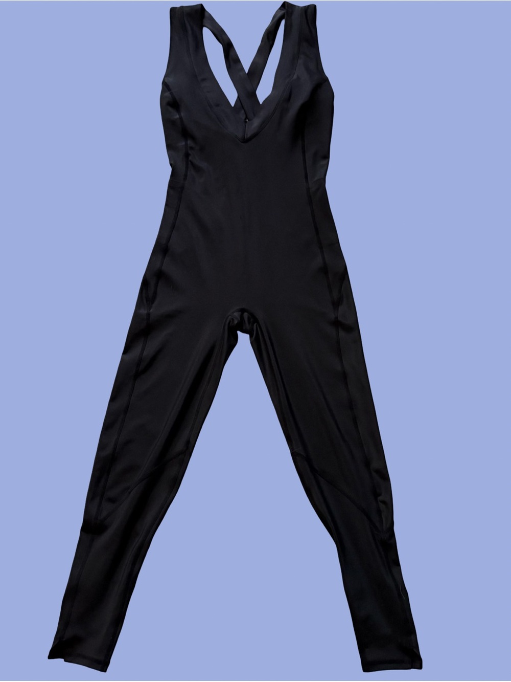 Free People Movement Cross Back Black One Piece Bodysuit Full-Length Jumpsuit